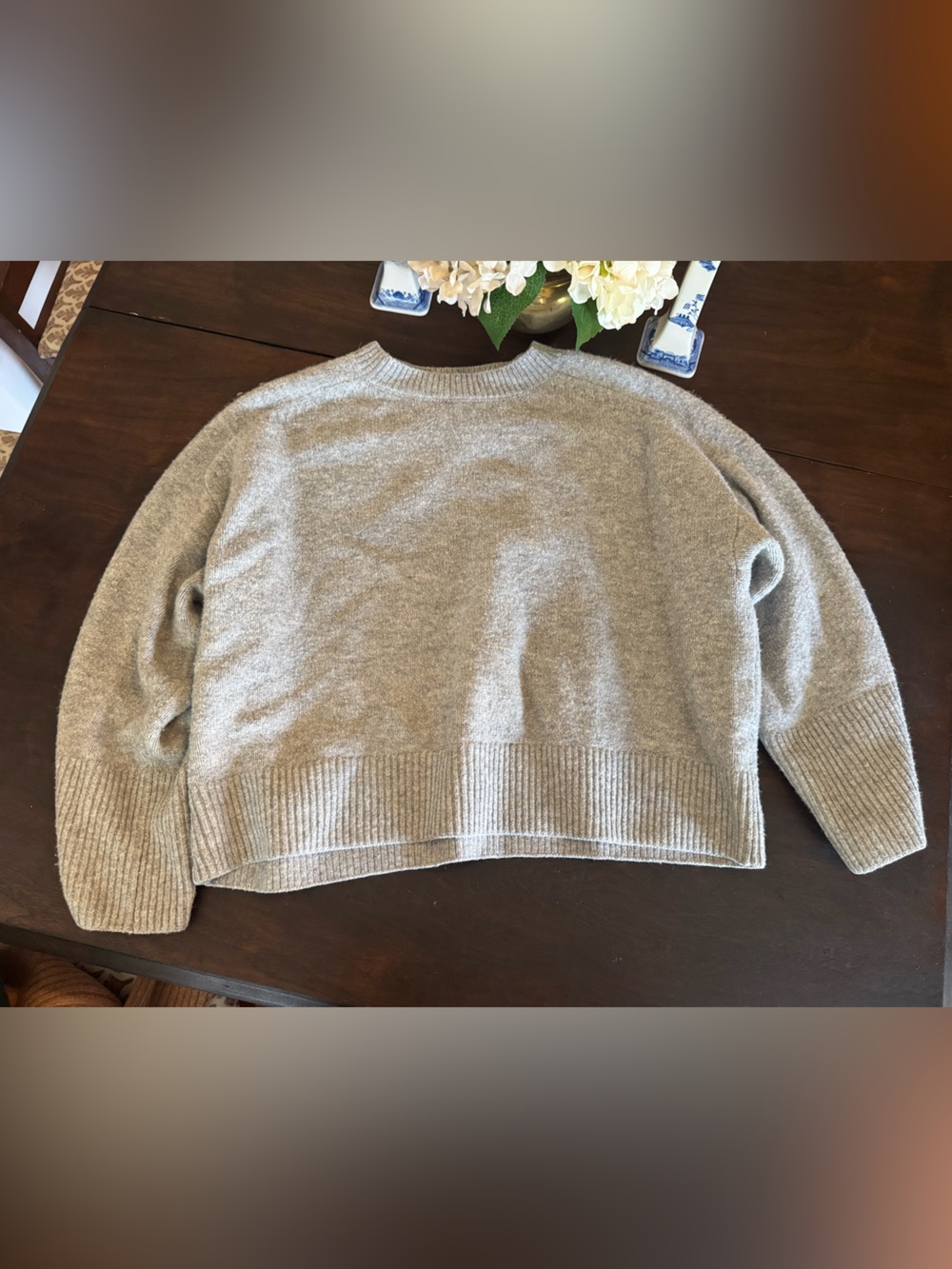 CeCe Taupe Crewneck Sweater